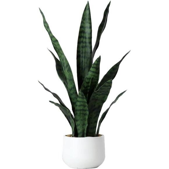Artificial snake plant 22 inch tall potted fake sansevieria agave home office de - Picture 1 of 7